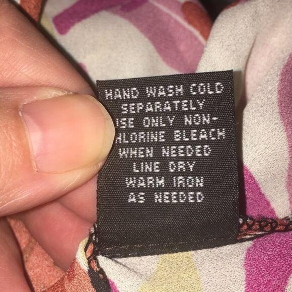 Piano Women's Medium Sleeveless Blouse Multicolor Wooden Beaded Watercolor - Picture 6 of 6